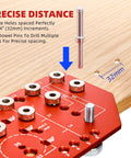 Shelf Pin Jig And Hinge Jig 2 In 1 Pro Grade Adjustable Drilling Guide For Woodworking with 1/4-inch and 5 mm bits