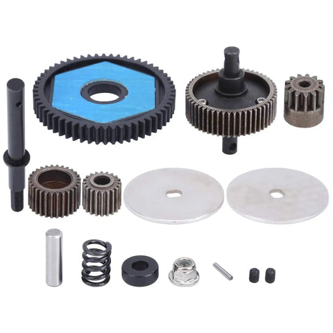 Spur Gear Set With Motor Gear For Axial SCX10 And SCX10 II 90046 90047 RC Car Transmission Gears, High Strength Steel Upgrade Kit