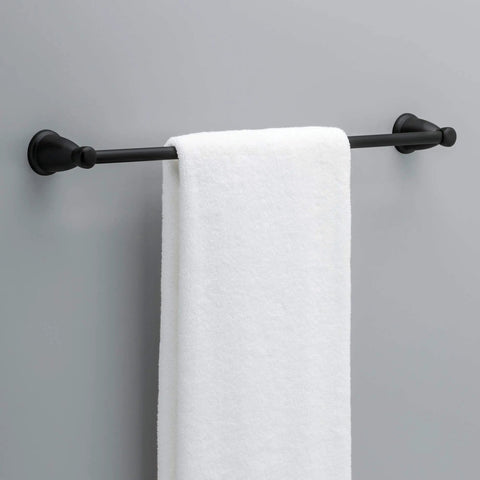 Matte Black Bathroom Hardware Set With Two Towel Racks Towel Ring Toilet Paper Holder And Hook for a cohesive bathroom decor