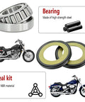 Steering Stem Bearing Seal Kit Fits FX FXWG FXST FLST XL FXR VRod And Most V Twin Touring Softail Dyna Sportster Models 1984-2016