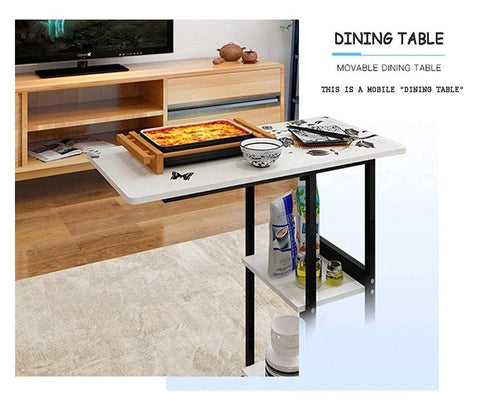 C Shaped Bedside Table With Heavy Duty Wheels And Locks Height Adjustable Laptop Workstation Sofa Snack Tray Overbed Cart For Bedroom Living Room Couch Straight Up Game Changer with a dining tray