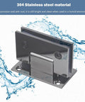 Rock Solid Glass Shower Hinges 2 Pack 90 Degree Built Like a Tank 304 Stainless Steel Brushed Finish for Frameless Glass Doors Hardware