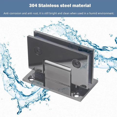 Rock Solid Glass Shower Hinges 2 Pack 90 Degree Built Like a Tank 304 Stainless Steel Brushed Finish for Frameless Glass Doors Hardware