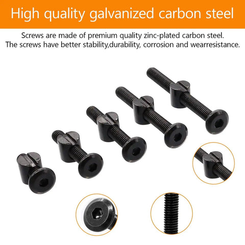 Crib And Furniture Hardware Replacement Kit With 30 Hex Socket Cap Screws And Barrel Nuts For Beds And Headboards, Bolts Set