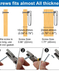 Diagram showing screw fitting for Brushed Oil Rubbed Bronze Cabinet Ring Pulls Set of 4 with instructions for adjusting screw length.