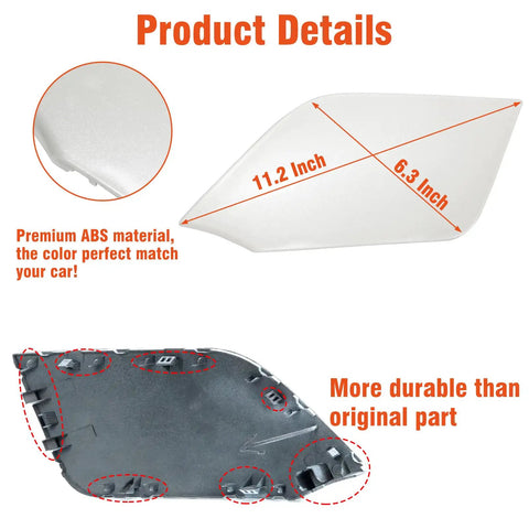 Nissan X Trail Rogue Tow Hook Cover Left Front Bumper Towing Eye Cap Replacement For 2017 2018 2019 2020 White Driver Side