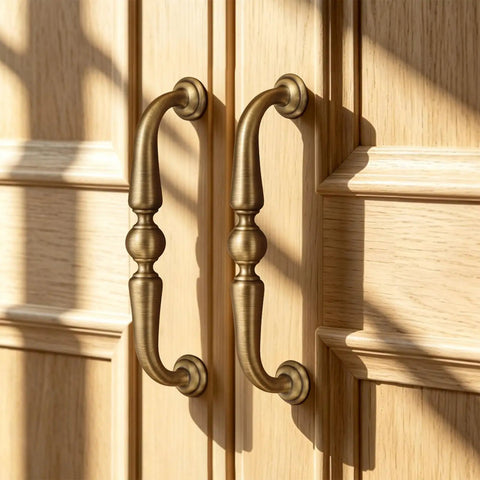 5.04 Inch Bronze Brass Cabinet Pulls Set Of 10 Vintage Style Handles on wooden cabinet doors