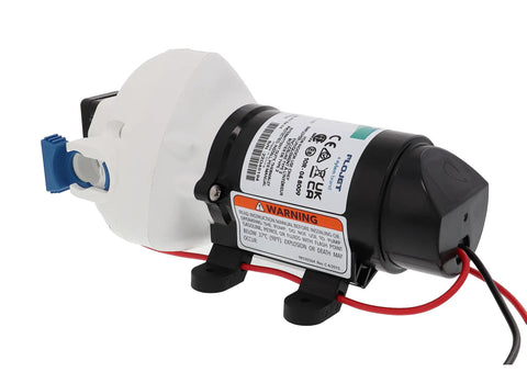 Rugged 12V RV Water Pump With Self Priming, 3 GPM, 50 PSI, 3 Chamber Design, Quiet Operation, Corrosion Resistant, Auto Shut Off, Ideal For Boats And Camper Trailers, Withstands Up To 160F, side view