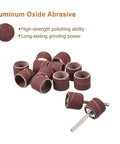 320 Grit Sanding Sleeves Set With One Hundred Pieces Of Half Inch Sleeves And Two Drum Mandrels For Rotary Tools Durable Aluminum Oxide Grain