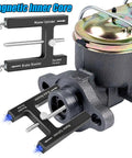 Pro Grade Brake Booster Push Rod Adjustment Tool With Magnet, Vehicle Pedal Length Gauge For Precise Master Cylinder Tuning, Durable Alloy Construction, Universal Fit For SUV Truck Auto Repair, magnetic alloy brake booster gauge on master cylinder