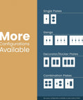 Unfinished Birch Wood Square 1-Gang Wall Plate 6-Pack Outlet Covers For Duplex Outlets, showing various configurations