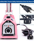 Heavy Duty 8 Inch Impulse Bag Sealer With 2 Mm Seal Width Pro Grade Heat Sealing Machine Includes Extra Replacements And Fuse Pink Finish Great For Food Packaging At Home Or Small Biz, showing control dial and power cord