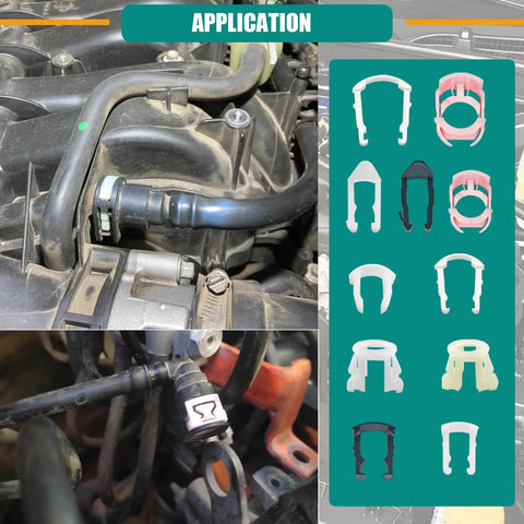 280 Pieces Fuel Line Retainer Clips Set With 11 Sizes For 1/2 Inch And 5/8 Inch Fuel Lines Fits Ford LaCrosse Century Allure Lucerne GMC Envoy And Other GM Vehicles Must Have Auto Repair Gear. nylon fuel line clip kit installed in engine bay