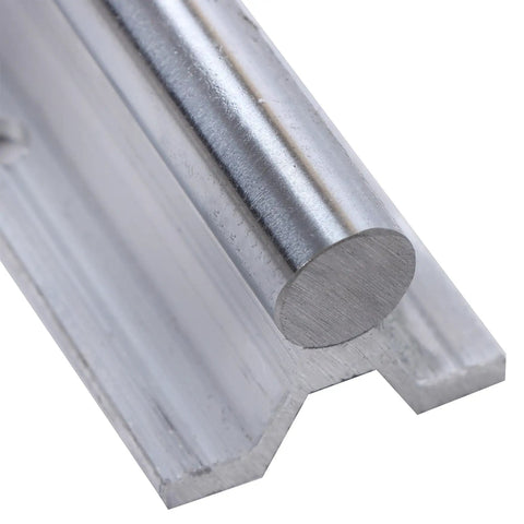 SBR 16 1500mm Linear Guide Rail Kit With Four SBR16UU Bearing Blocks Sliders For CNC Machines Industrial Grade Rails Smooth Operation High Rigidity And Precise Motion Control, close-up of steel rail end