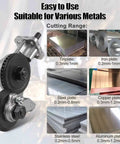 Heavy Duty Titanium Drill Nibbler Sheet Metal Cutter - Pro Grade Electric Shears & Plate Attachment cutting various metals options