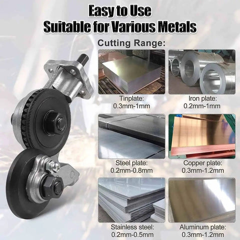 Heavy Duty Titanium Drill Nibbler Sheet Metal Cutter - Pro Grade Electric Shears & Plate Attachment cutting various metals options