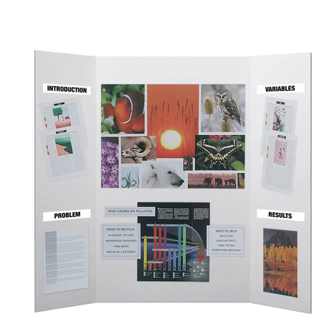36 Inch By 48 Inch Project Boards For Presentations And Science Fairs White Trifold Poster Displays With Science Content