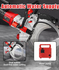 Pro Level 16 Inch Wet Concrete Saw With 8980W Brushless Motor showcasing automatic water supply feature for dust-free cuts.