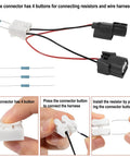 Harness Disable Kit For Honda And Acura 3.5L V6 Engines To Disable VCM with connectors, resistors, and installation steps shown