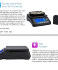 Coin Counting Scale For Fast Cash Counting And Sorting Coins In USD CAD EUR GBP totals with precision to 0.01 ounce