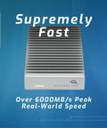 NVMe SSD Enclosure With USB4 Thunderbolt Compatibility, Aluminum Heat Sink, Ultra Fast Enclosure Only, front angle view