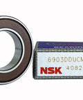 Rock Solid Heavy Duty Deep Groove Ball Bearing 6903DDU Double Rubber Seals 17X30X7MM displayed with packaging.