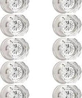 Dope Crystal Door Knobs 10 Pack Privacy Handles For Bedroom And Bathroom, Round Diamond Clear Glass With Satin Nickel Rosette