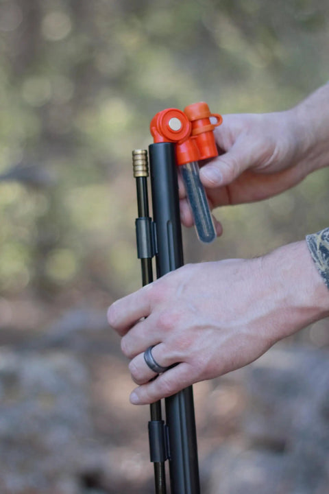 Pocket Ready Muzzleloader Quick Loader Kit With BH209 Tubes And Funnel Fast Load Speed Loader in outdoor setting