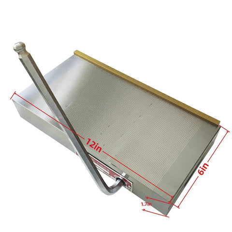 Permanent Magnetic Chuck For Milling And Grinding, 6 By 12 Inch Lathe Magnet with 100 To 120 N Per Cm2 Magnetic Force, top view