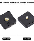 Quartz Long Shaft Clock Movement Replacement Kit showing new and old movement types with brass nuts for DIY clock repair.