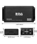 4 Channel ATV UTV Marine Amplifier With Bluetooth Remote Plug And Play, 125W Max Per Channel, 94W RMS, Weatherproof Full Range Audio