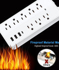 Must Have Six Outlet Surge Protector Power Strip With Four USB Ports And One USB C Port, 4ft cord, fireproof ABS material