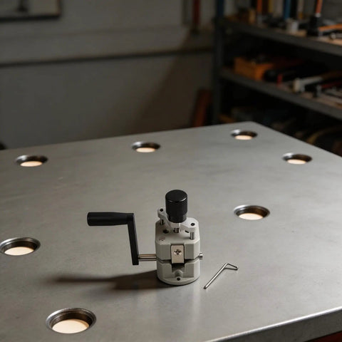 Awesome Plastic Hand Crank Manual Wire Stripper For Copper And Aluminum Cables on a metal table with a hand crank design.