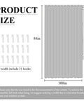Image showing 100 Percent Blackout Curtain Panel For Sliding Glass Doors And Rooms, Thermal Insulated Privacy Drape With Hooks, Room Divider Panel In Light Beige, W100 X L84, with hooks included.