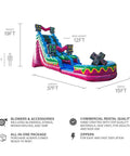 Epic 19 Foot Level Up Water Slide With Detachable Deep Pool For Kids And Adults With Blower Commercial Grade Outdoor Inflatable Wet And Dry Slide For Summer Fun And Rental Quality side view.