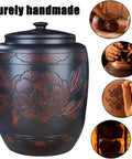 Keep Your Pantry Fresh As Heck Super Spacious Ceramic Airtight Storage Container With Secure Lid Hella Large Kitchen Canister beautifully carved.