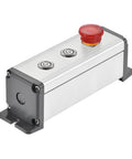 Three Hole 16mm Aluminum Switch Button Station Box With PG7 Cable Gland And Mounting Base For Panel Mounting, Heavy Duty Enclosure