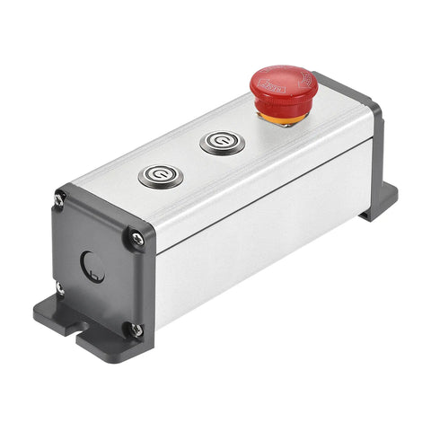 Three Hole 16mm Aluminum Switch Button Station Box With PG7 Cable Gland And Mounting Base For Panel Mounting, Heavy Duty Enclosure