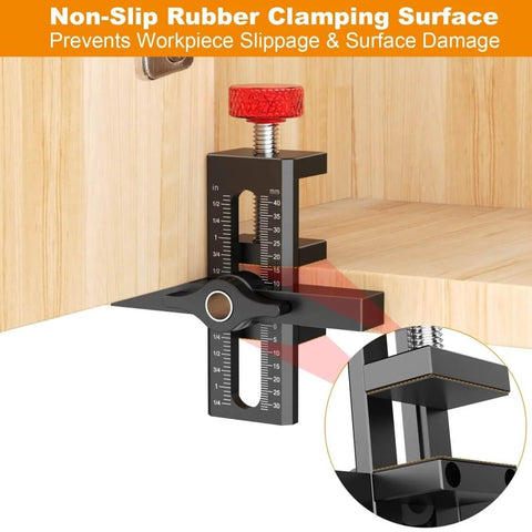 Cabinet Door Mounting Jig With Quick Edge Positioner for Frameless and Face Frame Cabinets Pro Grade Aluminum Hardware Tool