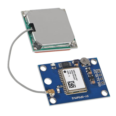 Six Pack GPS Flight Controller Module With Ceramic Antenna For Arduino Projects, 3V-5V Power, TTL RS232 Interface, 9600 Baud