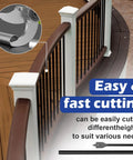 50 Pack 36 Inch Aluminum Deck Balusters Round Black Metal Spindles Top Tier Railing Posts Built Rock Solid With Killer Weather Resistance For Outdoor Porch Staircase Railings 3/4 Inch with cutting tool and curved railing.