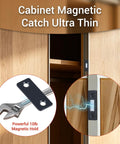 Ultra Thin Magnetic Cabinet Catch Set 12 Pack Stick On Drawer Magnets And Cabinet Latch Closures For Kitchen Cabinets Doors And Closets