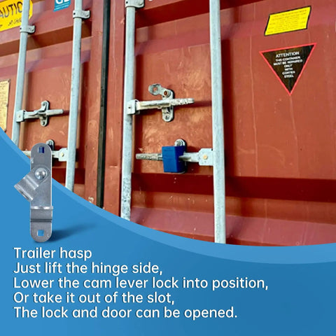 Beefed-Up Trailer Door Hasp Kit 1 Piece For Cargo Trailers With Padlock Compatible Hasp Bar Keeper Heavy Duty Security Bolt Kit