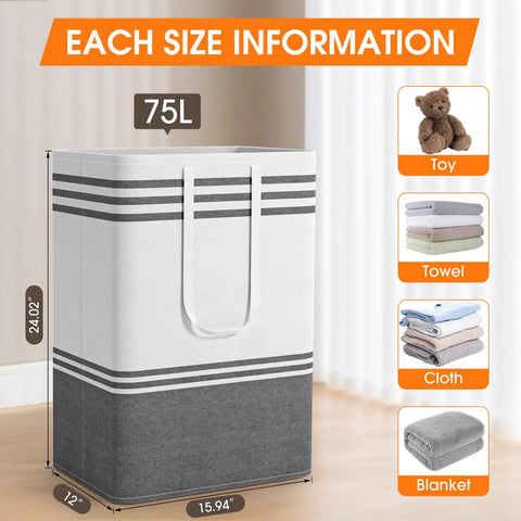 Dope 2 Pack Large Laundry Baskets Featuring 75L Capacity Heavy Duty Collapsible Clothes Hamper For Dorm Bathroom Bedroom Slay The Mess Fr And Store Dirty Loads In Style Always