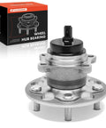 Front view of Rear Wheel Bearing And Hub Assembly With ABS For Toyota Camry RAV4 Avalon C HR And Lexus ES Models 2018 To 2024 5 Lug Drop In Replacement OE Style Durable Steel Housing Quiet Smooth Operation Long Lasting Performance