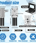12V DC Worm Gear Motor Kit With 8mm Flange Coupling And Rigid Mount Bracket Six Pack Includes Screws For DIY Projects dimensions
