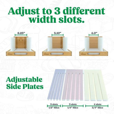 No Fuss Bread Slicer For Homemade Loaves With 3 Adjustable Widths And 3 Slice Thickness Settings Compact Foldable Slicer