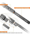 Hydraulic Damping Wardrobe Drawer Slides With Guide Rail For Ultra Quiet Soft Close Three Section Glide Heavy Duty Cold Rolled Steel