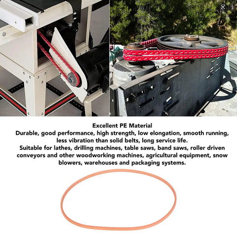 12 Inch Drive Belt Closed Loop PE Round Belt High Performance Heavy Duty Replacement for Lathes Drill Presses Table Saws Band Saws