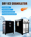 Heavy Duty Commercial Dry Ice Pellet Machine Automatic CO2 Granulator For Pro Workshop Blasting And Mold Repair in a snowy setting.